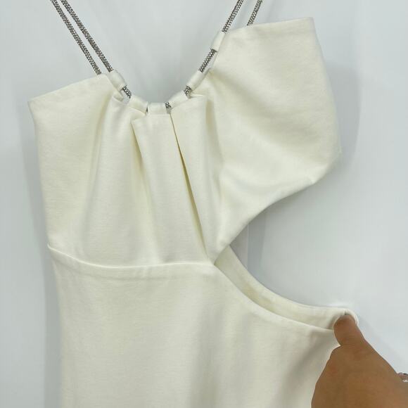 Lovers and Friends | NWT Charlotte Midi Dress in White Cut Out Crystal Straps S - Picture 8 of 14